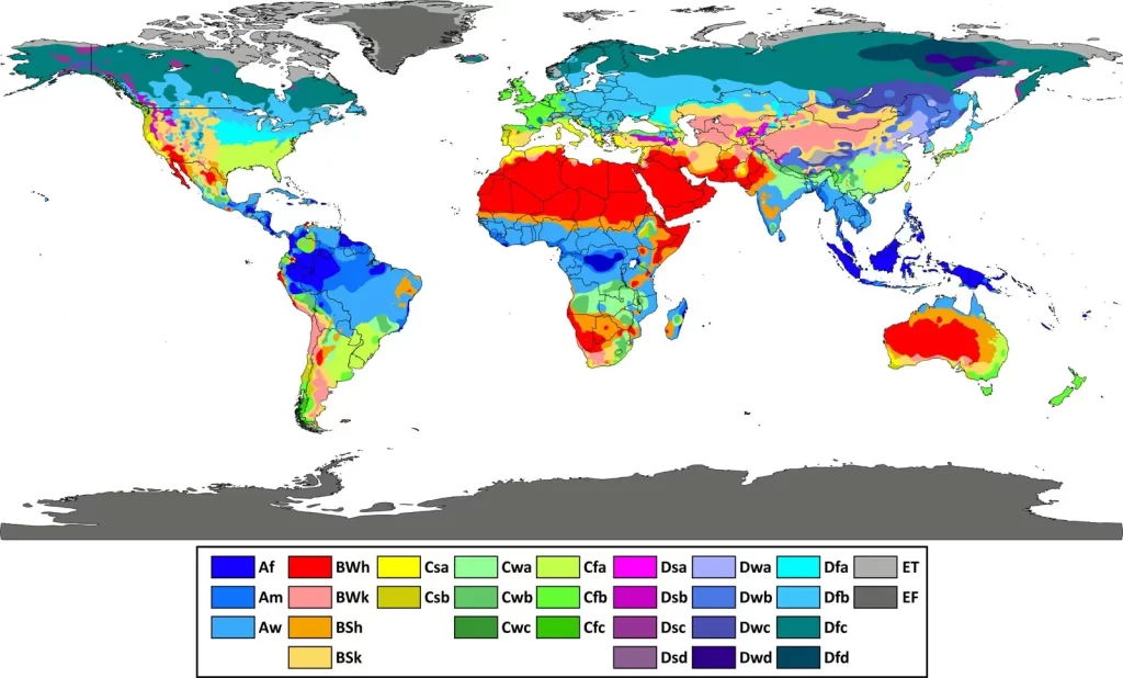 Koeppen Scheme of Climate classification
