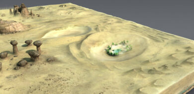 Landforms of Wind Erosion in Desert