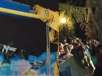 Chennai amusement park Top Gun ride failure