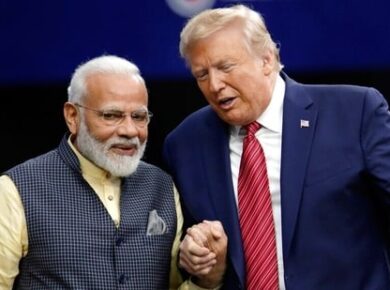 Indian and Pakistani flags during India Pakistan ceasefire 2025