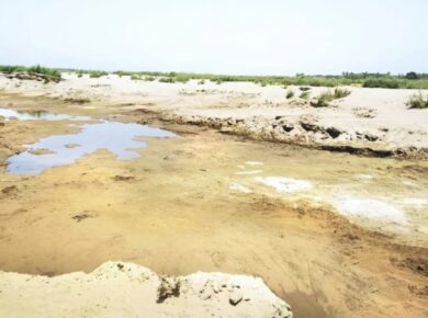 Construction site of a canal project reflecting the Indus Waters Treaty suspension impact on the Chenab River