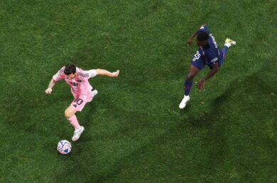 João Neves celebrates scoring in PSG vs Inter Miami Club World Cup 2025 match