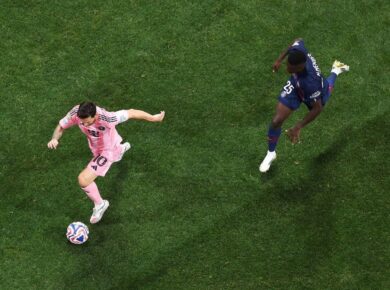 João Neves celebrates scoring in PSG vs Inter Miami Club World Cup 2025 match