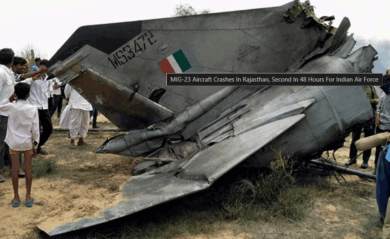IAF Fighter Jet Crash Today: Two Pilots Onboard as Aircraft Goes Down in Rajasthan