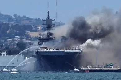 US Navy Ship Fire: Blaze Erupts on USS New Orleans Near Okinawa