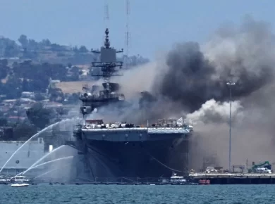 US Navy Ship Fire: Blaze Erupts on USS New Orleans Near Okinawa