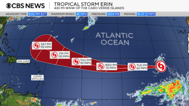 Tropical Storm Erin Tracker: First Atlantic Hurricane of 2025 Forecast