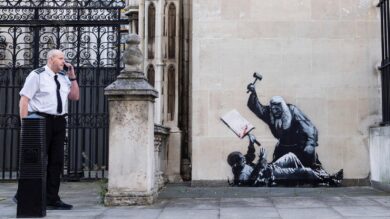 Banksy New Mural: Judge vs Protester at London Court Unveiled
