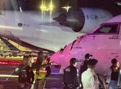 Delta Planes Collide on LaGuardia Airport Taxiway Minor Injury Reported in NYC Runway Incident