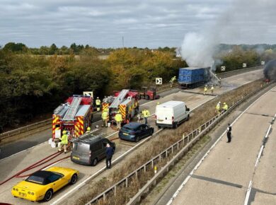 Chicken Lorry Fire Disrupts A12 Traffic — Essex Incident