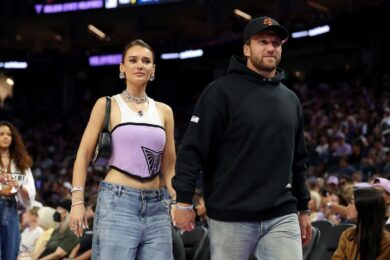 Kristin Juszczyk Game Day Fashion Takes Over Stands with Lingerie‑Inspired Jersey Dress
