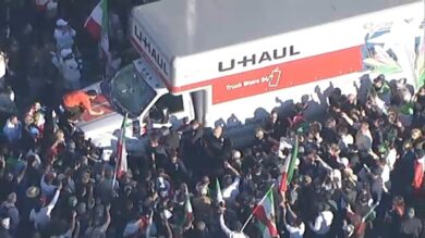 U-Haul Westwood Protest Incident: LAPD Detains Driver After Vehicle Plows Into Crowd | Los Angeles Protest News