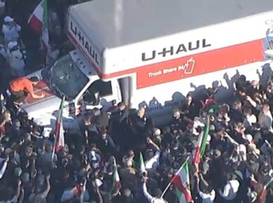 U-Haul Westwood Protest Incident: LAPD Detains Driver After Vehicle Plows Into Crowd | Los Angeles Protest News